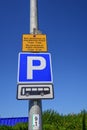 Signage explaining parking restrictions