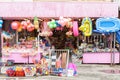 Open frontage seaside store with various beach toys