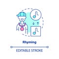 Rhyming memorization techniques concept icon