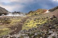 Rhyolite mountains smoldering heat Royalty Free Stock Photo