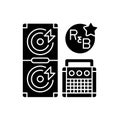 Rhythm and blues black glyph icon