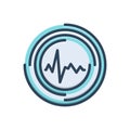 Color illustration icon for Rhythm, cadence and audio