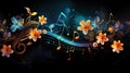 rhythm music notes with flowers Royalty Free Stock Photo