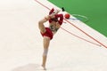 Athlete performing her rope routine
