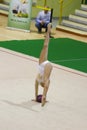 Athlete performing her ball routine