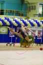 Athlete performing her rope routine