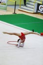 Athlete performing her hoop routine