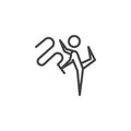 Rhythmic gymnastic line icon