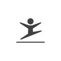 Rhythmic gymnastics athlete jump vector icon