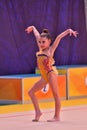 Rhythmic gymnastics girl 8 years old