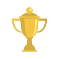 Rhythmic gymnastics gold cup icon, flat style