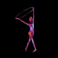 Rhythmic Gymnastics with Hoop on black background