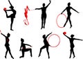 Rhythmic gymnastics silhouettes set 3