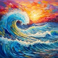 Rhythmic Ocean Waves and Shimmering Tides Royalty Free Stock Photo