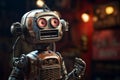 Rhythmic Robot singer microphone. Generate Ai