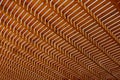Rhythmic wooden roof pattern with sunlight. Canopy on the beach Royalty Free Stock Photo