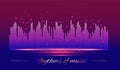 Rhythms of music. Digital sound waves on red and blue background, technology and earthquake wave concept, design for Royalty Free Stock Photo