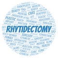 Rhytidectomy typography word cloud create with the text only. Type of plastic surgery Royalty Free Stock Photo