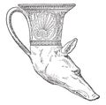 Rhyton head of greyhound, vintage engraving