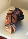 Hermitage. Ceramic red-figure rhyton in the form of a mule`s head. Ancient Greece