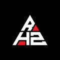 RHZ triangle letter logo design with triangle shape. RHZ triangle logo design monogram. RHZ triangle vector logo template with red Royalty Free Stock Photo