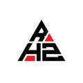 RHZ triangle letter logo design with triangle shape. RHZ triangle logo design monogram. RHZ triangle vector logo template with red Royalty Free Stock Photo