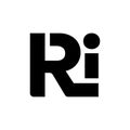 RI typography vector monogram illustration Royalty Free Stock Photo