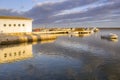 Ria Formosa natural conservation region, fishing boat port. Algarve Royalty Free Stock Photo