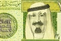 Rials of Saudi Arabia close-up