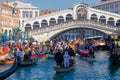 Rialto bridge Carnival masks venice historic city with its canals