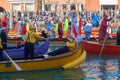 Rialto bridge Carnival masks venice historic city with its canals Royalty Free Stock Photo