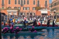 Rialto bridge Carnival masks venice historic city with its canals Royalty Free Stock Photo