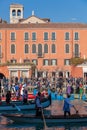 Rialto bridge Carnival masks venice historic city with its canals Royalty Free Stock Photo