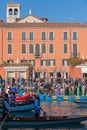 Rialto bridge Carnival masks venice historic city with its canals Royalty Free Stock Photo