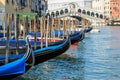 Rialto Bridge and Gondolas, Venice - Italy Royalty Free Stock Photo