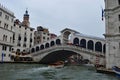 Rialto Bridge crossing the Grand Canal Venice Italy