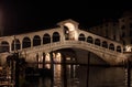 Rialto Bridge by night in Venice Royalty Free Stock Photo