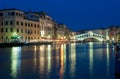 Rialto bridge at night, Venice, Italy Royalty Free Stock Photo