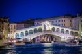 Rialto bridge at night, Venice, Italy Royalty Free Stock Photo