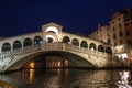 Rialto Bridge at night, Venice, Veneto, Italy Royalty Free Stock Photo