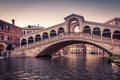 Rialto Bridge over the Grand Canal in Venice Royalty Free Stock Photo