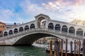 Rialto bridge over Grand canal, Venice, Italy Royalty Free Stock Photo