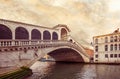 Rialto bridge over the Grand Canal in Venice, Italy Royalty Free Stock Photo