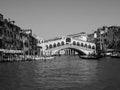 Rialto Bridge in Venice in black and white