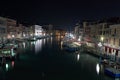 Rialto Bridge Venice Long exposure By Night. Royalty Free Stock Photo