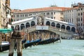 Rialto Bridge: a view of Ponte di Rialto from Canal Grande, Venice Italy Royalty Free Stock Photo