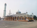 Riau, Indonesia. 9 October 2023: An-Nur Grand Mosque, Bagan Batu City, Bagan Sinembah District