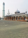 Riau, Indonesia. 9 October 2023: An-Nur Grand Mosque, Bagan Batu City, Bagan Sinembah District