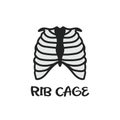 rib cage design vector icon flat isolated illustration Royalty Free Stock Photo