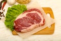 Rib eye raw steak Royalty Free Stock Photo